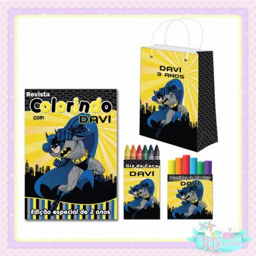 Kit Colorir com Massinha e Sacolinha Batman
