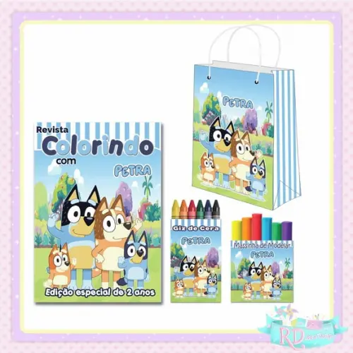 Kit Colorir com Massinha e Sacolinha Bluey