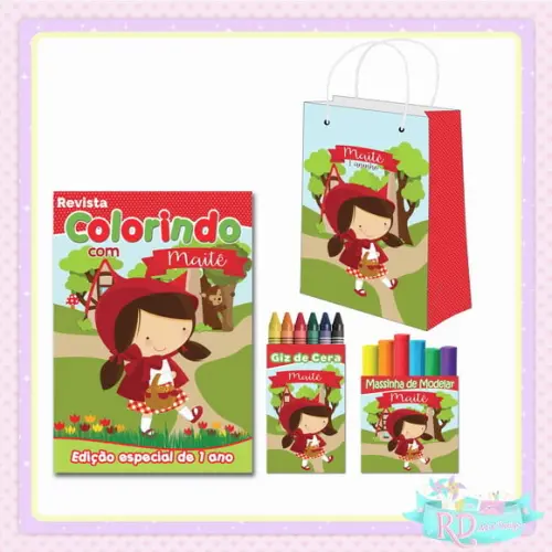 Kit Colorir com Massinha e Sacolinha Chapeuzinho Vermelho