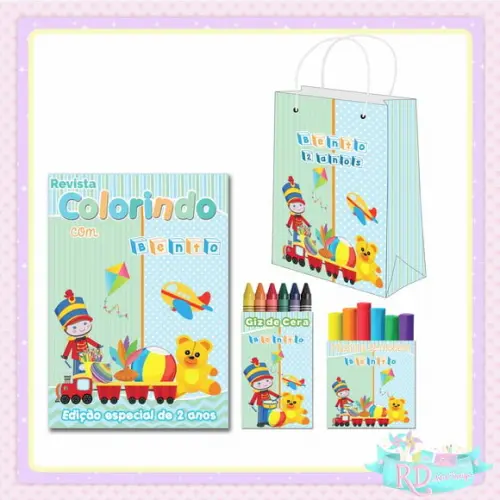 Kit Colorir com Massinha e Sacolinha Brinquedos