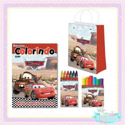 Kit Colorir com Massinha e Sacolinha Carros