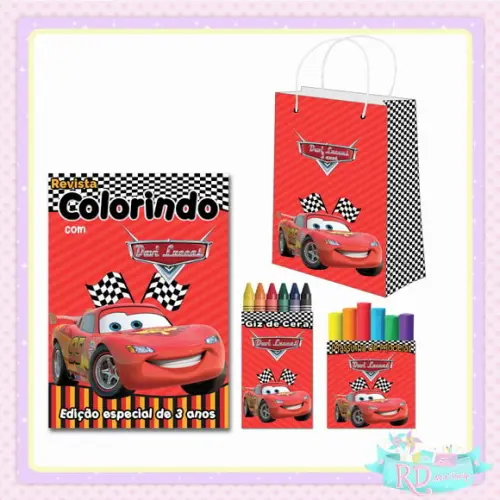 Kit Colorir com Massinha e Sacolinha Carros