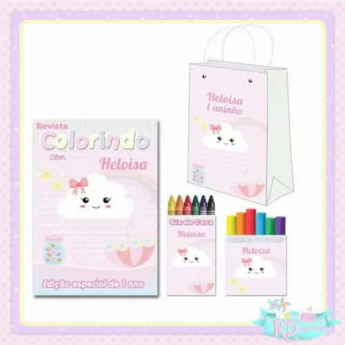 Kit Colorir com Massinha e Sacolinha Chuva de Benção