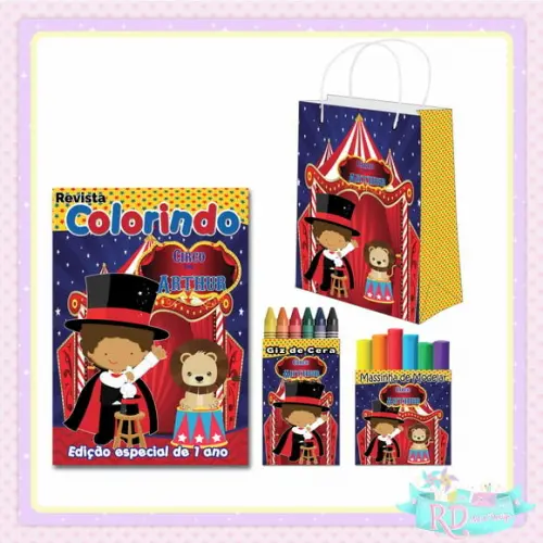Kit Colorir com Massinha e Sacolinha Circo