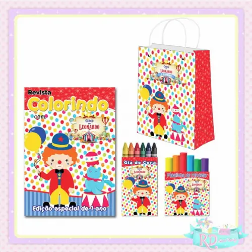 Kit Colorir com Massinha e Sacolinha Circo
