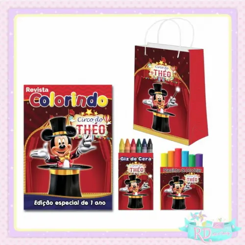 Kit Colorir com Massinha e Sacolinha Circo do Mickey