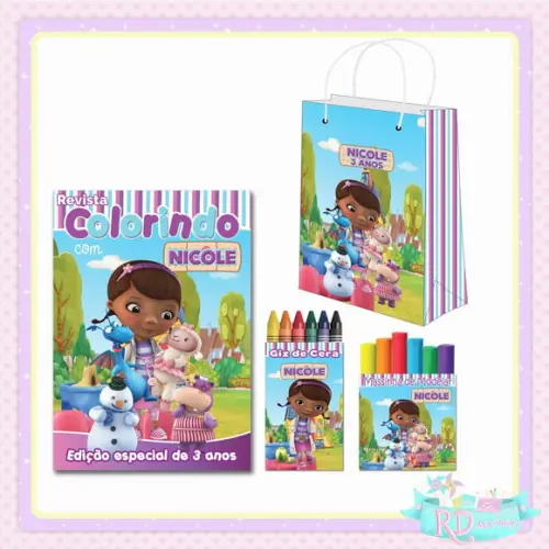 Kit Colorir com Massinha e Sacolinha Doutora Brinquedos