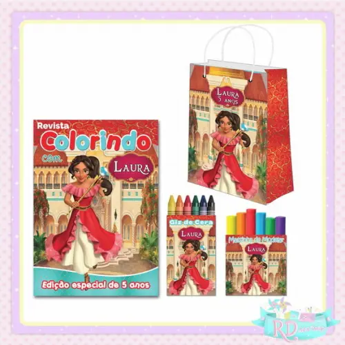 Kit Colorir com Massinha e Sacolinha Elena de Avalor