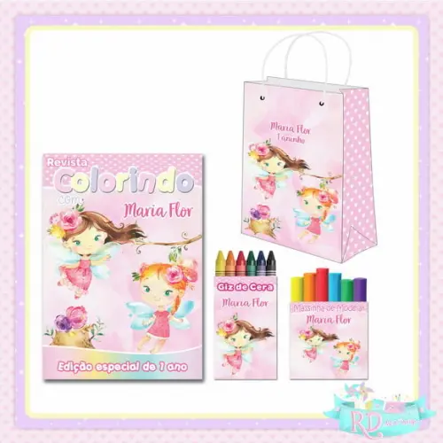 Kit Colorir com Massinha e Sacolinha Fadas