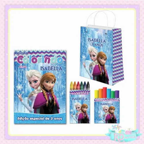 Kit Colorir com Massinha e Sacolinha Frozen