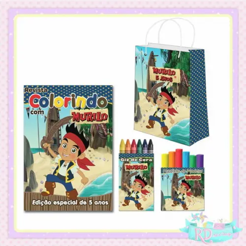 Kit Colorir com Massinha e Sacolinha Jake e os Piratas
