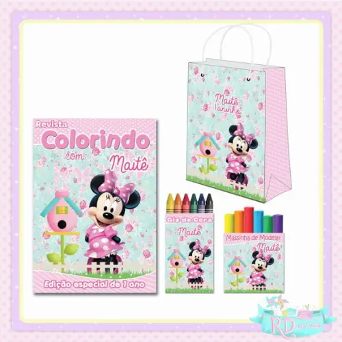 Kit Colorir com Massinha e Sacolinha Jardim da Minnie