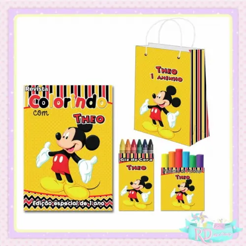 Kit Colorir com Massinha e Sacolinha Mickey