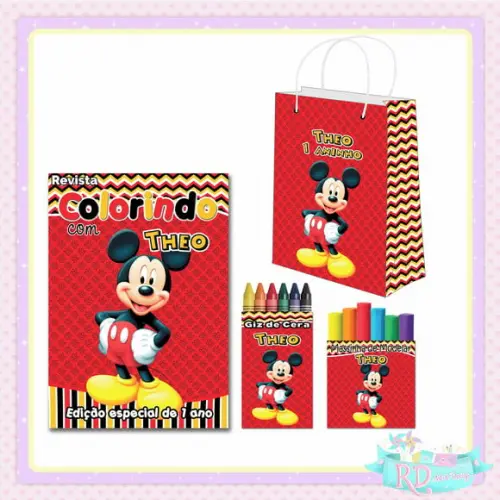 Kit Colorir com Massinha e Sacolinha Mickey