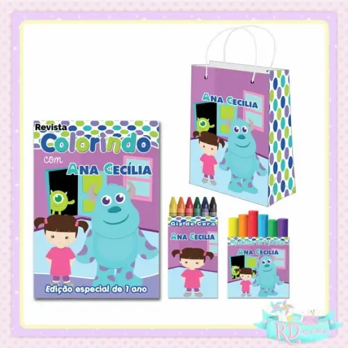 Kit Colorir com Massinha e Sacolinha Monstros SA