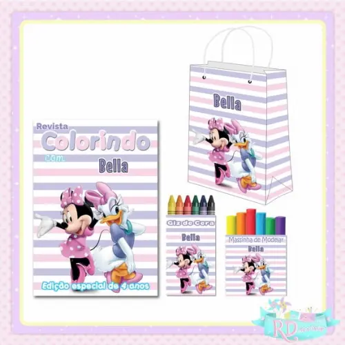 Kit Colorir com Massinha e Sacolinha Minnie e Margarida