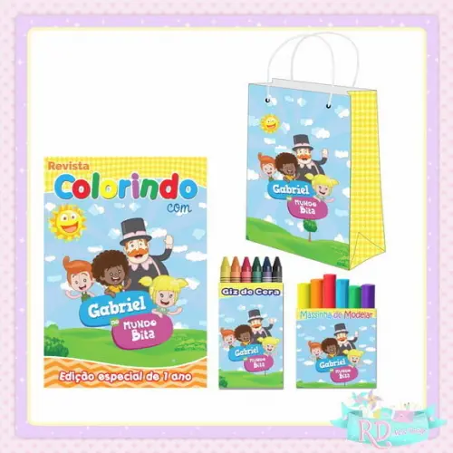 Kit Colorir com Massinha e Sacolinha Mundo Bita