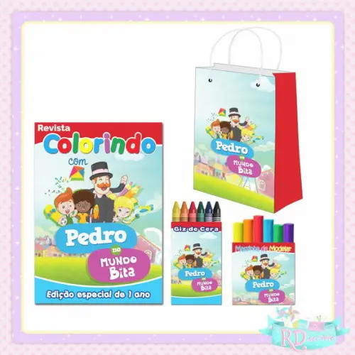 Kit Colorir com Massinha e Sacolinha Mundo Bita