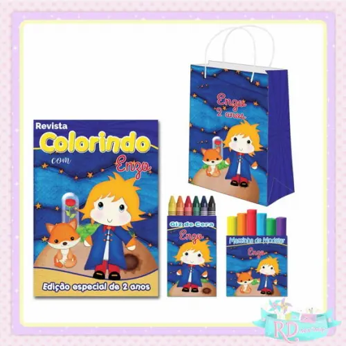 Kit Colorir com Massinha e Sacolinha Pequeno Príncipe