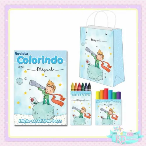 Kit Colorir com Massinha e Sacolinha Pequeno Príncipe