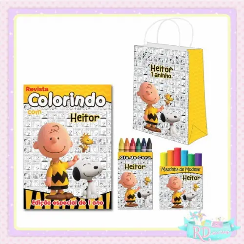 Kit Colorir com Massinha e Sacolinha Snoopy