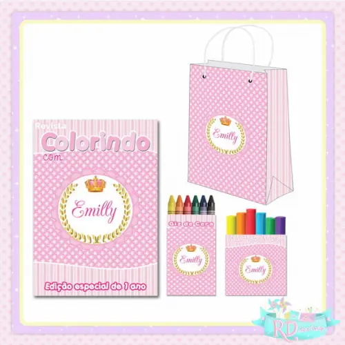 Kit Colorir com Massinha e Sacolinha Realeza