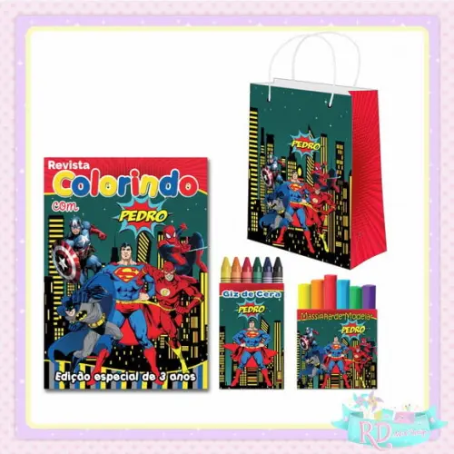 Kit Colorir com Massinha e Sacolinha Super Herói