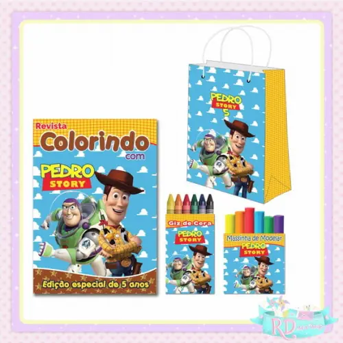 Kit Colorir com Massinha e Sacolinha Toy Story