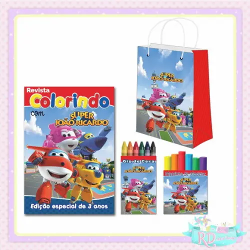 Kit Colorir com Massinha e Sacolinha Super Wings