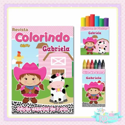 Kit Colorir com Massinha Fazendinha Rosa