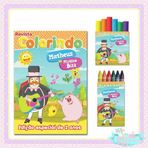 Kit Colorir com Massinha Fazendinha do Bita
