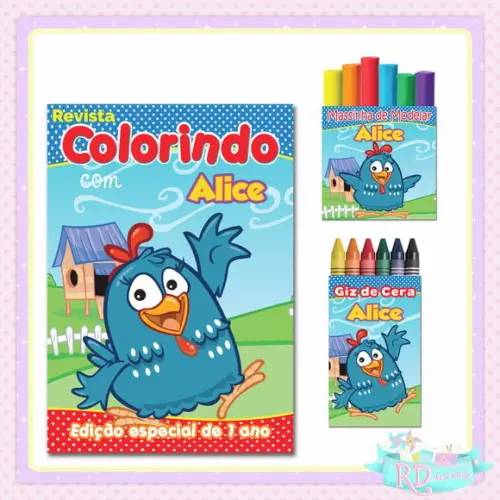 Kit Colorir com Massinha Galinha Pintadinha