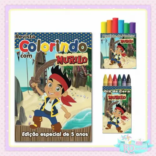 Kit Colorir com Massinha Jake e os Piratas
