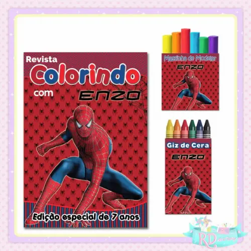 Kit Colorir com Massinha Homem Aranha