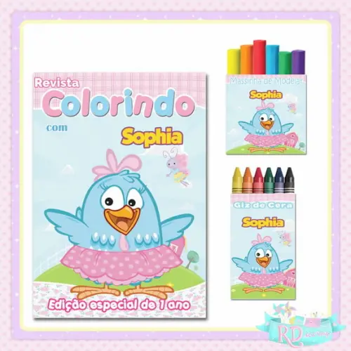 Kit Colorir com Massinha Galinha Pintadinha