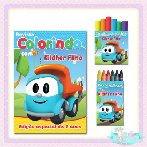 Kit Colorir com Massinha Léo o Caminhão