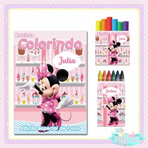 Kit Colorir com Massinha Minnie Confeitaria