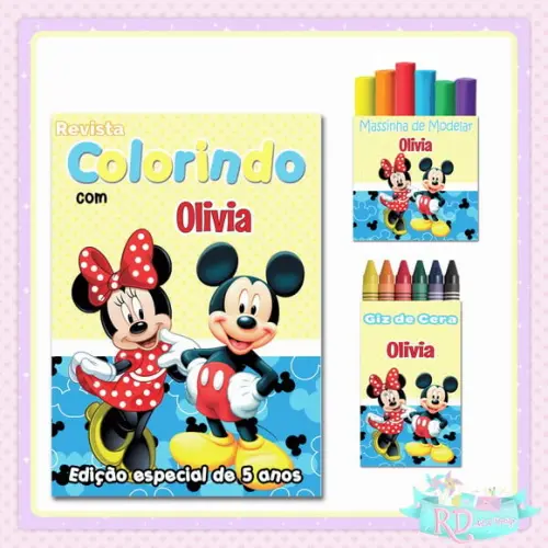 Kit Colorir com Massinha Mickey e Minnie