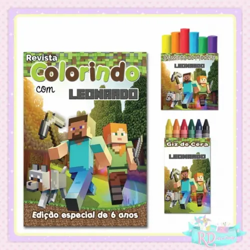 Kit Colorir com Massinha Minecraft