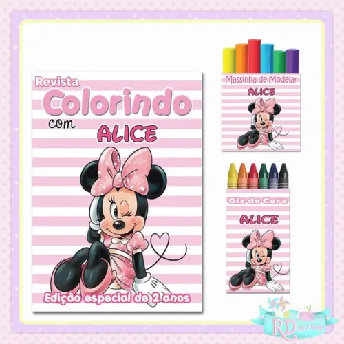 Kit Colorir com Massinha Minnie Rosa