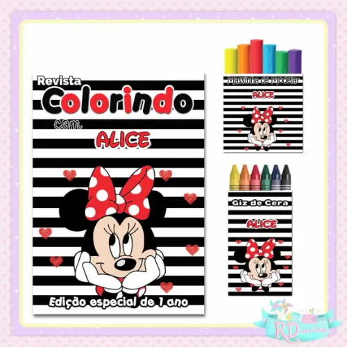 Kit Colorir com Massinha Minnie Vermelha