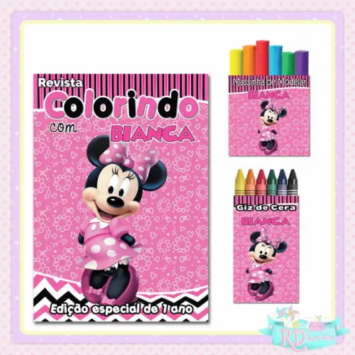 Kit Colorir com Massinha Minnie Rosa