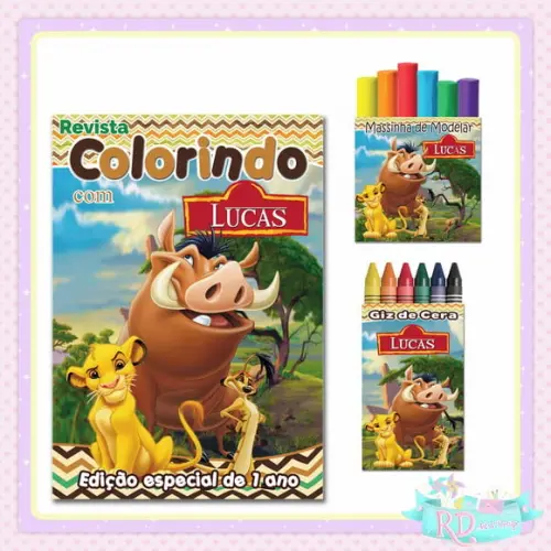 Kit Colorir com Massinha o Rei Leão
