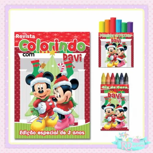Kit Colorir com Massinha Natal do Mickey