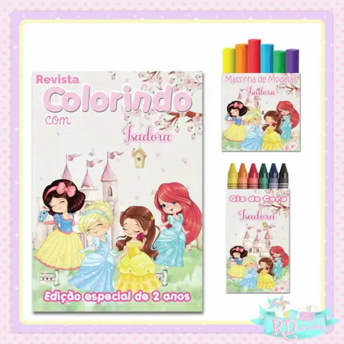 Kit Colorir com Massinha Princesas