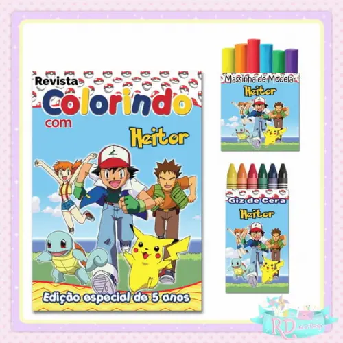Kit Colorir com Massinha Pokemon