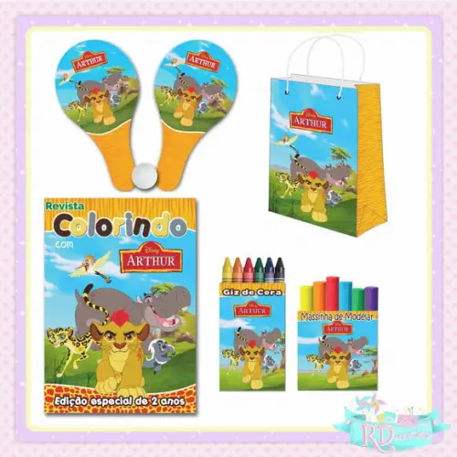Kit Colorir com Massinha Sacola e Raquete a Guarda do Leão