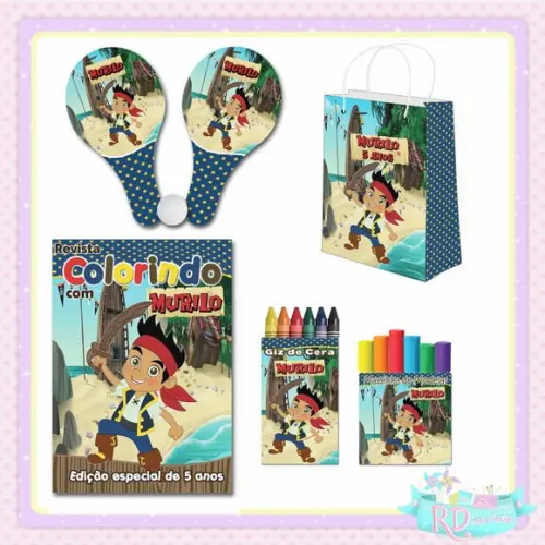 Kit Colorir com Massinha Sacola e Raquete Jake e os Piratas