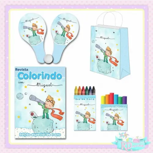 Kit Colorir com Massinha Sacola e Raquete Pequeno Príncipe