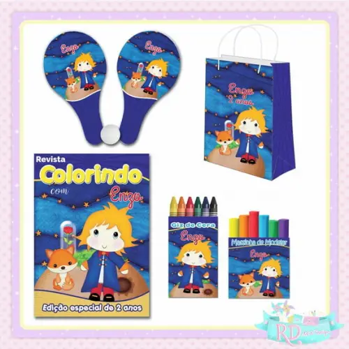 Kit Colorir com Massinha Sacola e Raquete o Pequeno Principe